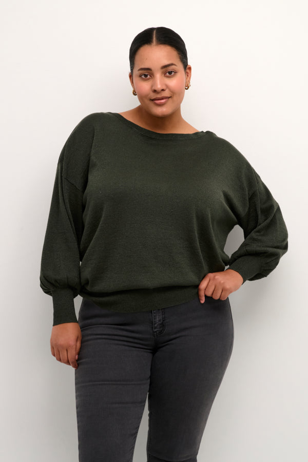 The Dove Curve Sweater- Forest Night
