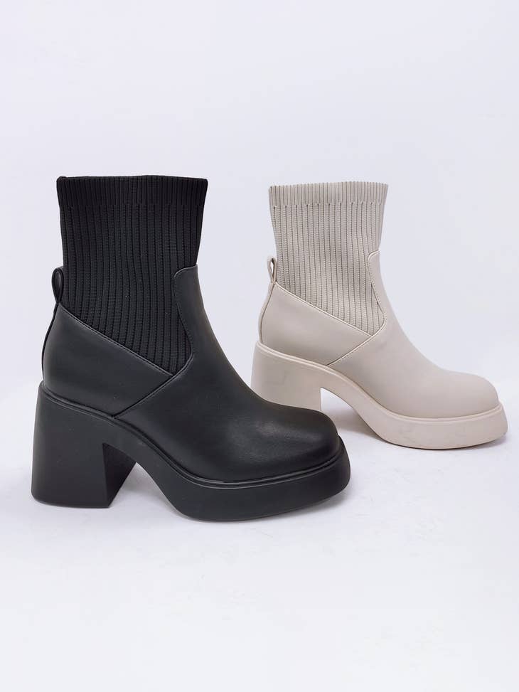 The Lainey Sock Boot in Black