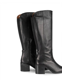 The Priscilla Black Leather Boot