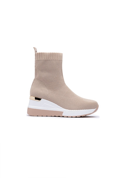 The Stevie Ankle Sock Boot in Taupe