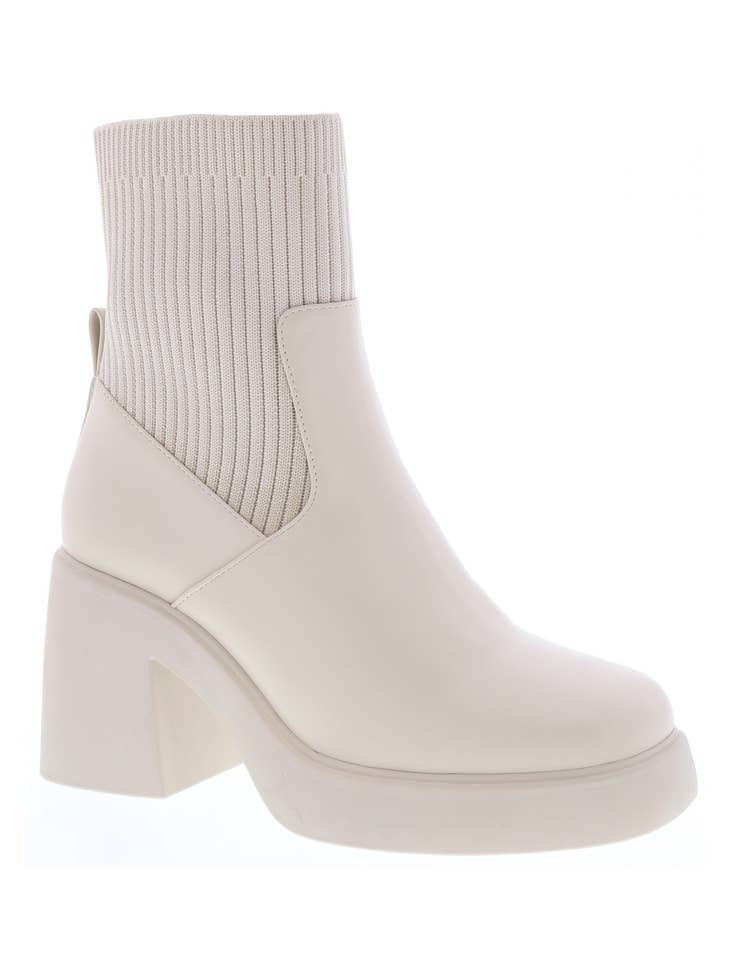 The Lainey Sock Boot in Ivory