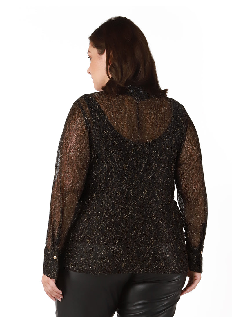 The Pia Glitter Lace Blouse