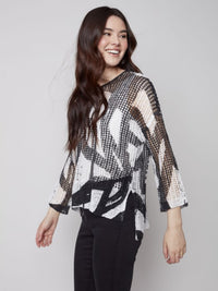 The Harlow Knit Top in Abstract Print