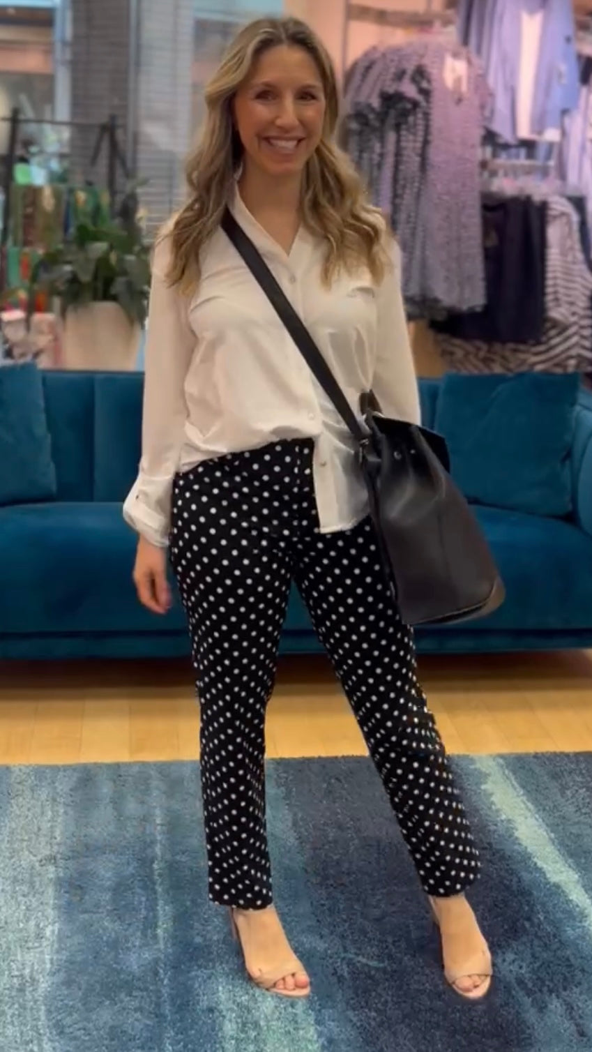 The Bella 7/8 Trouser in Polka Dot – Incandescent